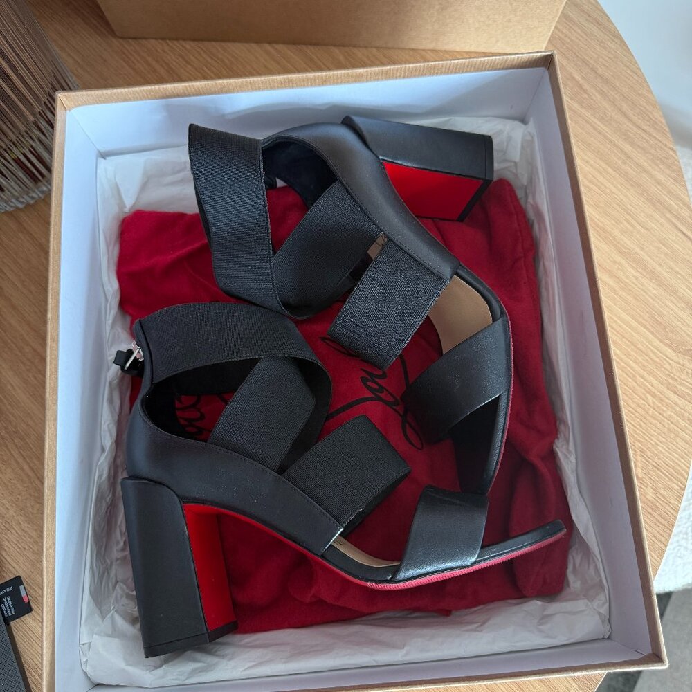 Christian Louboutin 36 Patrouille Heels 37.5 box, dustbag, protector